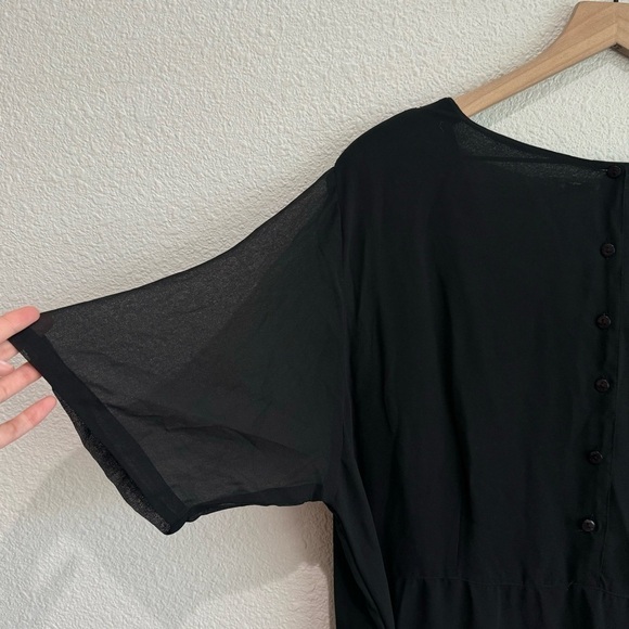 VTG Midnight Velvet Women's 3X Embroidered‎ Black Dress Maxi Boho Casual Wedding - Picture 9 of 11